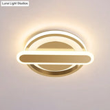 Modern Metal Black/White/Gold Led Ceiling Flushmount For Corridor - Small Circle & Oval Design