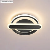 Modern Metal Black/White/Gold Led Ceiling Flushmount For Corridor - Small Circle & Oval Design
