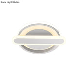 Modern Metal Black/White/Gold Led Ceiling Flushmount For Corridor - Small Circle & Oval Design