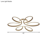 Modern Metal Blooming Flower Hotel Ceiling Light Fixture Led Semi Flush Mount - Warm/White 23/29