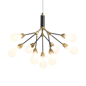 Modern Metal Branch Chandelier Pendant Light With Bulb-Shaped Glass - Minimalist Led Lighting 9 /