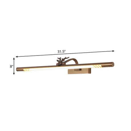 Modern Metal Brass Led Vanity Light Fixture In White/Warm (19.5/27/31.5 Tube)
