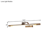 Modern Metal Brass Led Vanity Light Fixture In White/Warm (19.5/27/31.5 Tube)