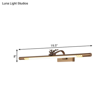Modern Metal Brass Led Vanity Light Fixture In White/Warm (19.5/27/31.5 Tube)