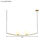 Modern Metal Chandelier: 2/3-Light Bubble Island Light In Black/Gold - Simple And Stylish