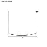 Modern Metal Chandelier: 2/3-Light Bubble Island Light In Black/Gold - Simple And Stylish