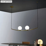 Modern Metal Chandelier: 2/3-Light Bubble Island Light In Black/Gold - Simple And Stylish
