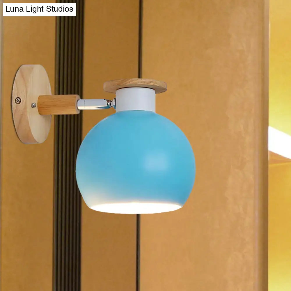 Modern Metal Circle Study Room Wall Sconce - Candy Colored 1-Light