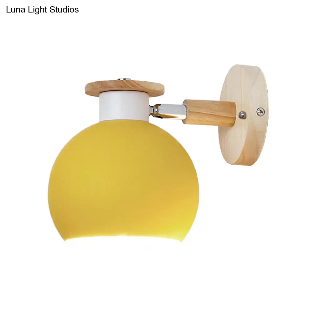 Modern Metal Circle Study Room Wall Sconce - Candy Colored 1-Light
