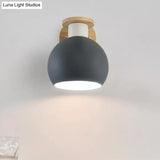 Modern Metal Circle Study Room Wall Sconce - Candy Colored 1-Light