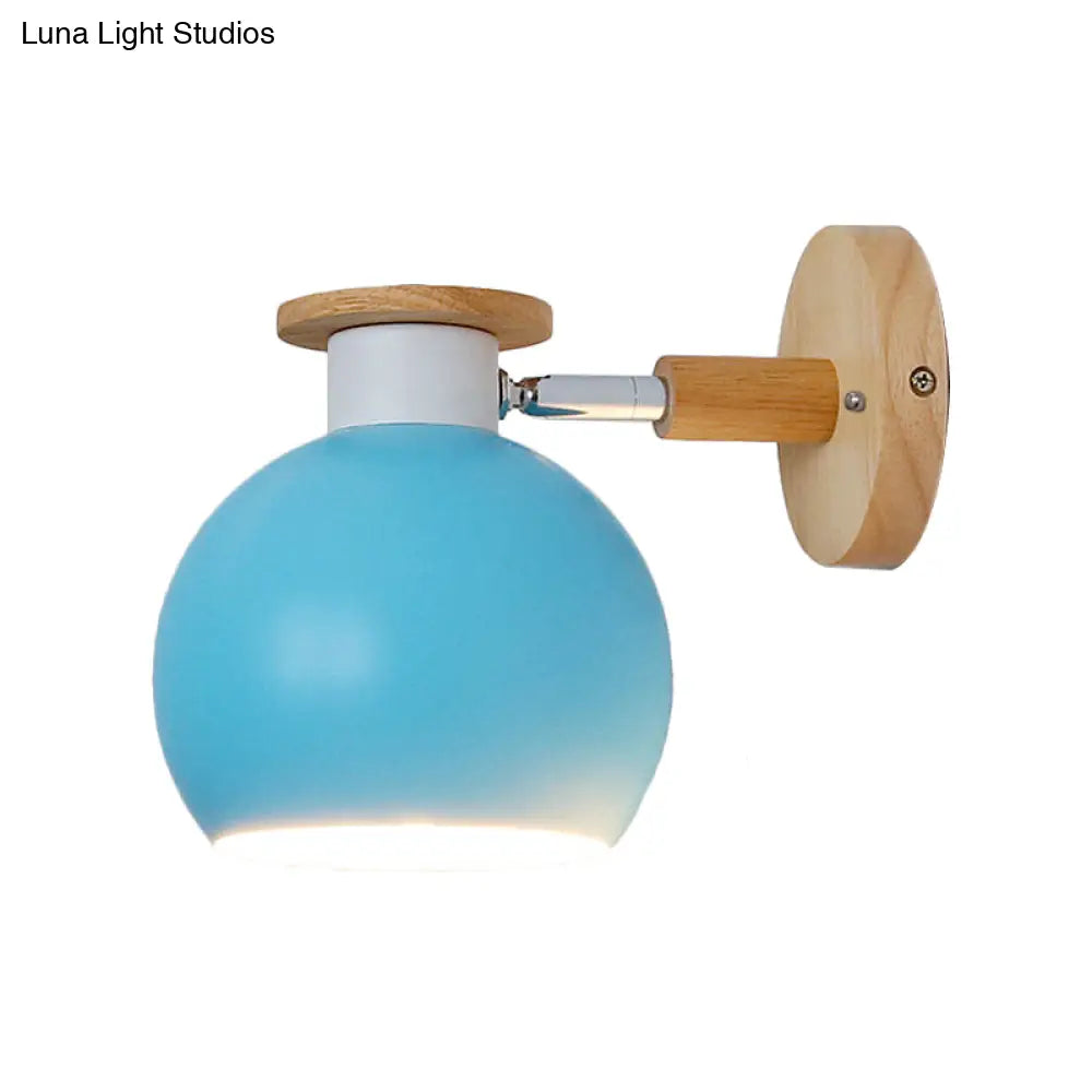 Modern Metal Circle Study Room Wall Sconce - Candy Colored 1-Light