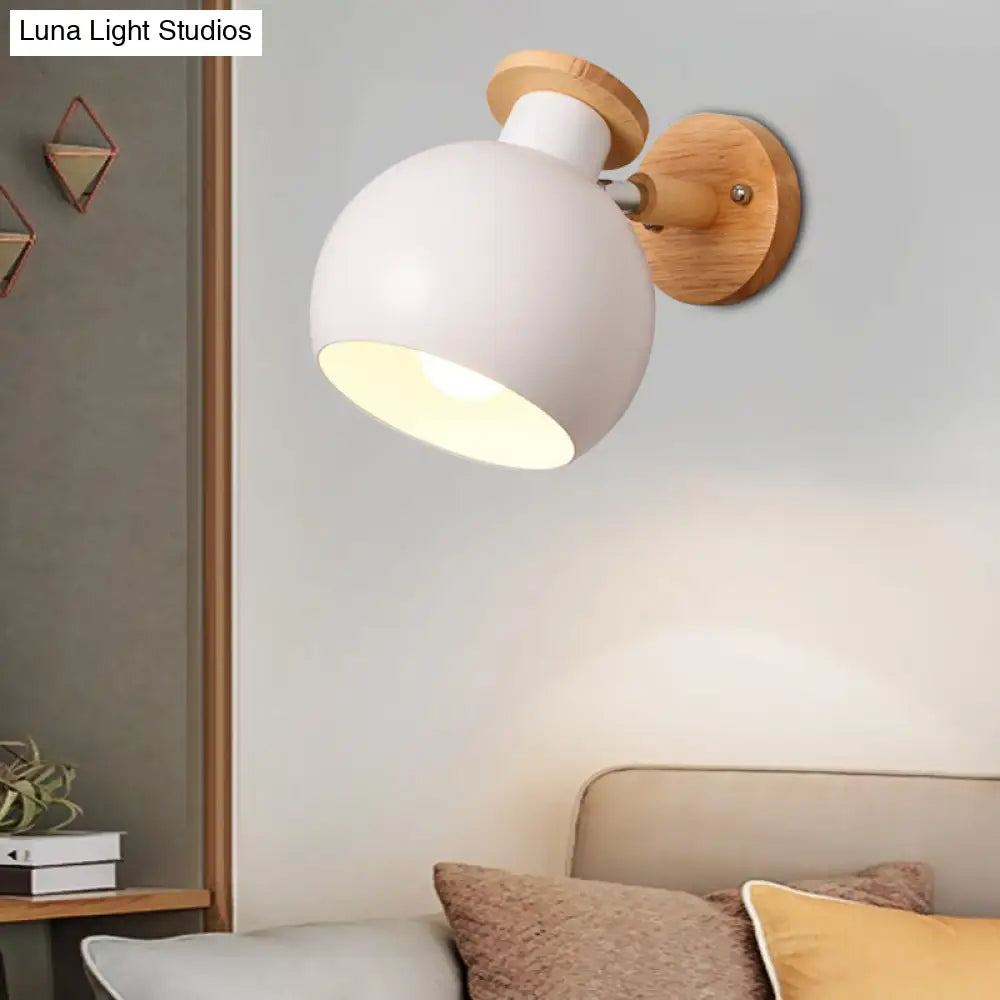 Modern Metal Circle Study Room Wall Sconce - Candy Colored 1-Light