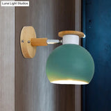 Modern Metal Circle Study Room Wall Sconce - Candy Colored 1-Light