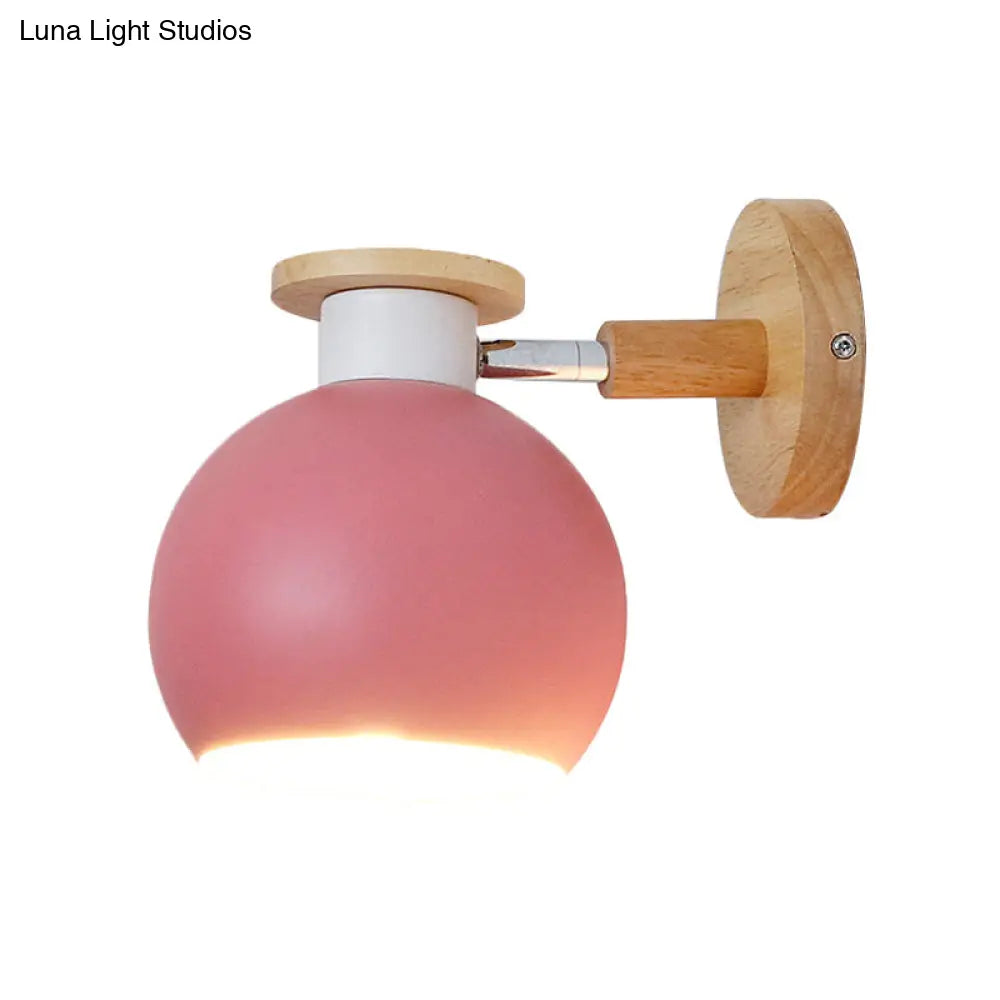 Modern Metal Circle Study Room Wall Sconce - Candy Colored 1-Light