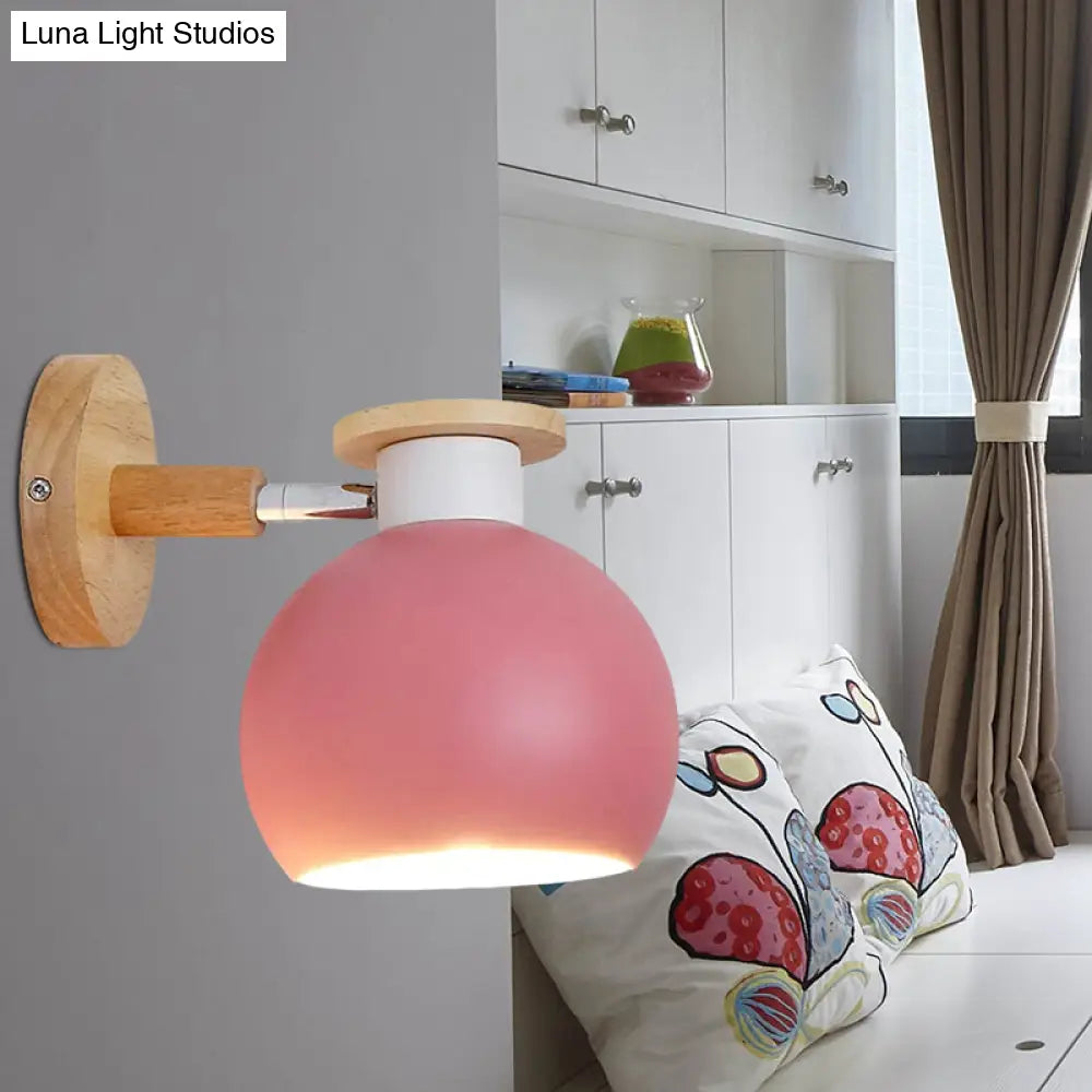 Modern Metal Circle Study Room Wall Sconce - Candy Colored 1-Light