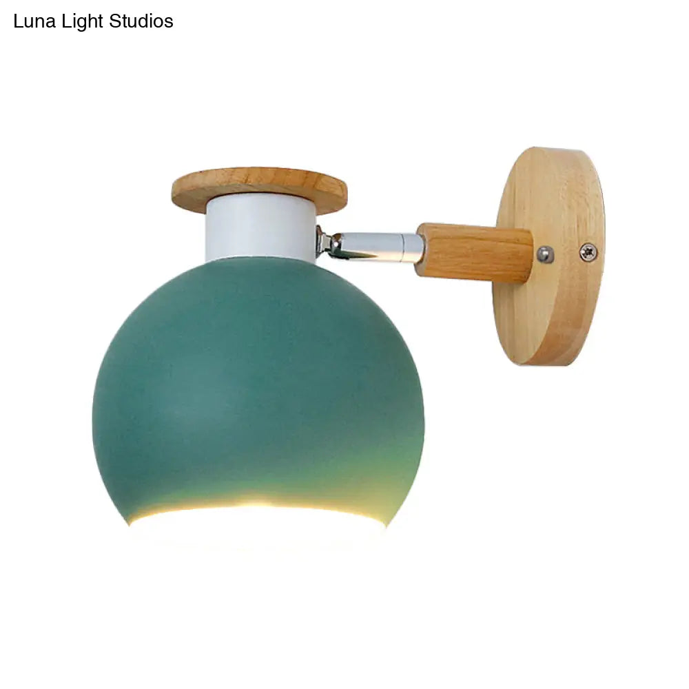 Modern Metal Circle Study Room Wall Sconce - Candy Colored 1-Light