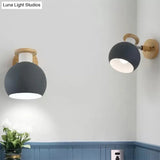 Modern Metal Circle Study Room Wall Sconce - Candy Colored 1-Light
