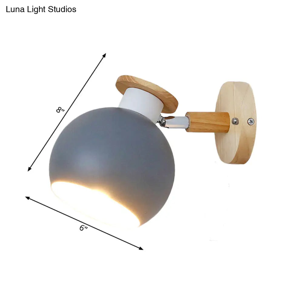 Modern Metal Circle Study Room Wall Sconce - Candy Colored 1-Light