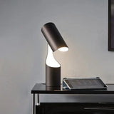 Modern Metal Cylindrical Task Light 1-Head Night Table Lamp In Black For Bedroom