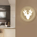 Modern Metal Deer Bedroom Wall Lamp Sconce White / Warm