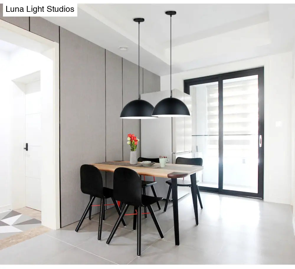 Modern Metal Dome Pendant Light For Dining Room - Contemporary Hanging Fixture