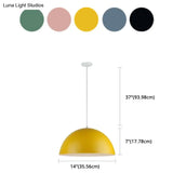 Modern Metal Dome Pendant Light For Dining Room - Contemporary Hanging Fixture