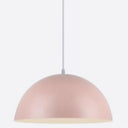 Modern Metal Dome Pendant Light For Dining Room - Contemporary Hanging Fixture Pink