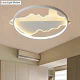 Modern Metal Flush Mount Led Ceiling Light In Black/White - Warm/White 16.5’/20.5’ Diameter