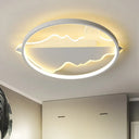 Modern Metal Flush Mount Led Ceiling Light In Black/White - Warm/White 16.5’/20.5’ Diameter