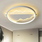 Modern Metal Flush Mount Led Ceiling Light In Black/White - Warm/White 16.5’/20.5’ Diameter