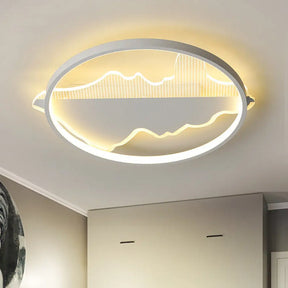 Modern Metal Flush Mount Led Ceiling Light In Black/White - Warm/White 16.5’/20.5’ Diameter