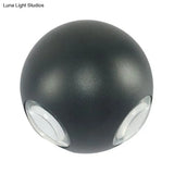 Modern Metal Flush Wall Sconce: Nordic 4-Light Dome Mount Lamp In Black/White