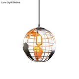 Modern Metal Globe Cage Pendant Light - Ideal For Restaurants