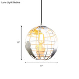 Modern Metal Globe Cage Pendant Light - Ideal For Restaurants