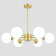 Modern Metal Hanging Chandelier With Opal Glass Shade - Gold Ceiling Light For Living Room 6 /