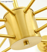 Modern Metal Hanging Chandelier With Opal Glass Shade - Gold Ceiling Light For Living Room