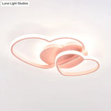 Modern Metal Heart-Shaped Led Flush Mount Ceiling Light