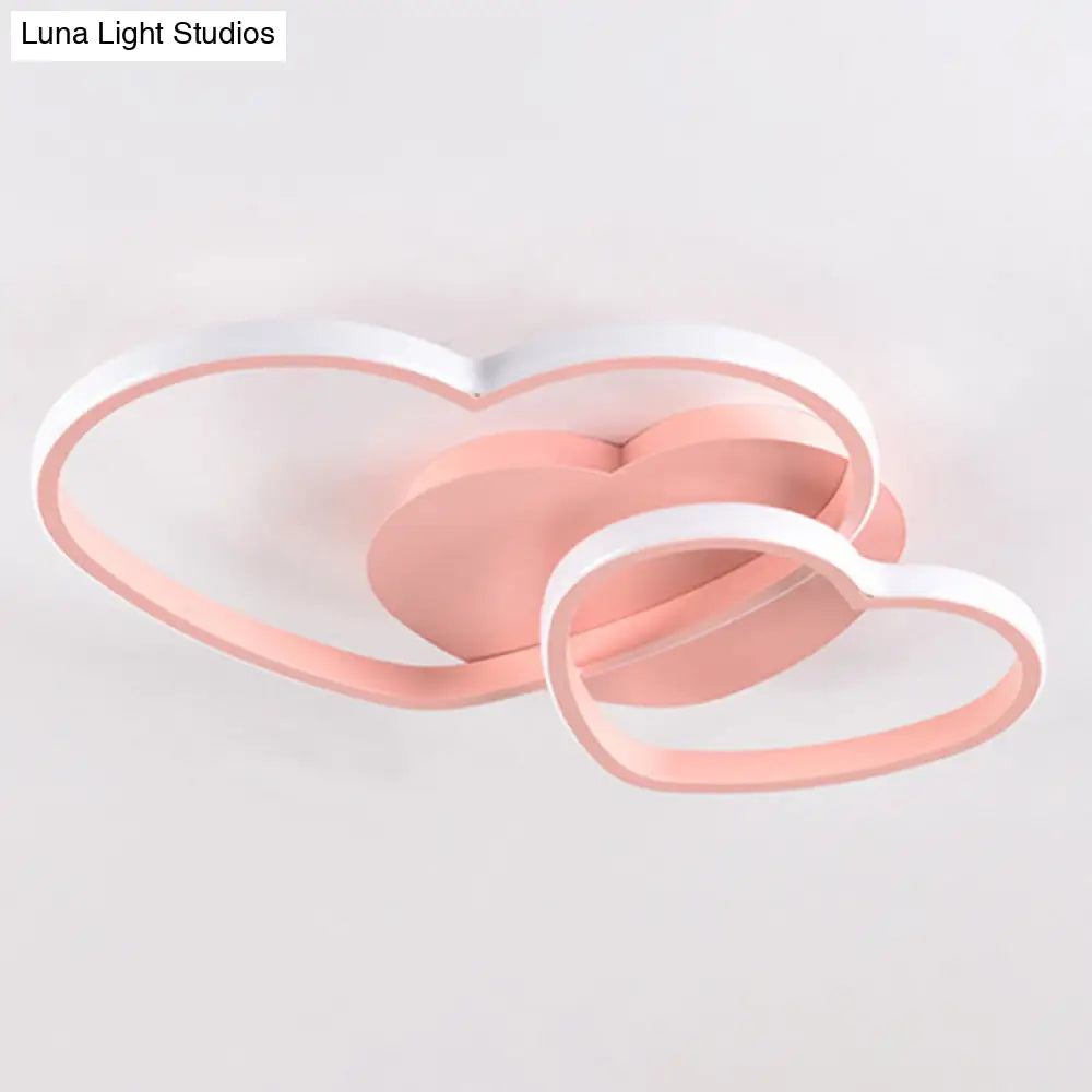 Modern Metal Heart-Shaped Led Flush Mount Ceiling Light