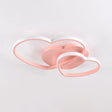 Modern Metal Heart-Shaped Led Flush Mount Ceiling Light Pink / Warm