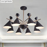 Modern Metal Horn Shade Pendant Lamp - 8 Lights For Living Room