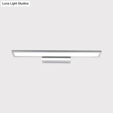 Modern Metal Led Bathroom Wall Sconce In Black/Silver 16/23.5 L - Elegant Vanity Lighting Ideas