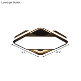 Modern Metal Led Bedroom Flush Mount Lamp - 16.5’/20.5’ W Square Design Black White/Warm Light