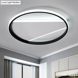 Modern Metal Led Black Flushmount Light Fixture In Geometric Design - 16.5 Or 20.5 Width