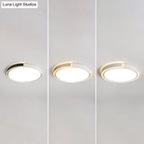 Modern Metal Led Ceiling Light Fixture With Acrylic Diffuser - Stylish Flushmount Lighting For