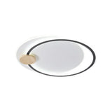 Modern Metal Led Circle Ceiling Lamp: Black/Grey Flush Mount Lighting In Warm/White Light 16.5/20.5