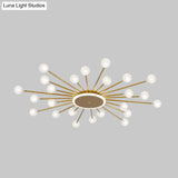 Modern Metal Led Close-To-Ceiling Light For Bedrooms