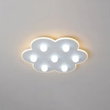 Modern Metal Led Flush Ceiling Light For Kids - Flower/Round/Square Design 8 Lights 16.5/19.5 Inch