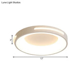 Modern Metal Led Flush Ceiling Light With Acrylic Diffuser - Circle Design In White/Warm Various