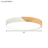 Modern Metal Led Flush Light In Pink/White With Acrylic Diffuser Ceiling Mounted Round Design -