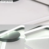Modern Metal Led Flush Mount Ceiling Light - Double Square/Circle Design In Black & White